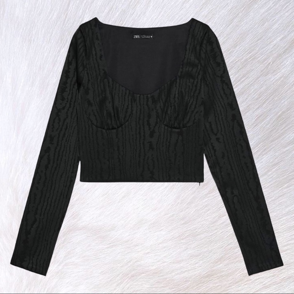 Zara Satin Effect Crop Top